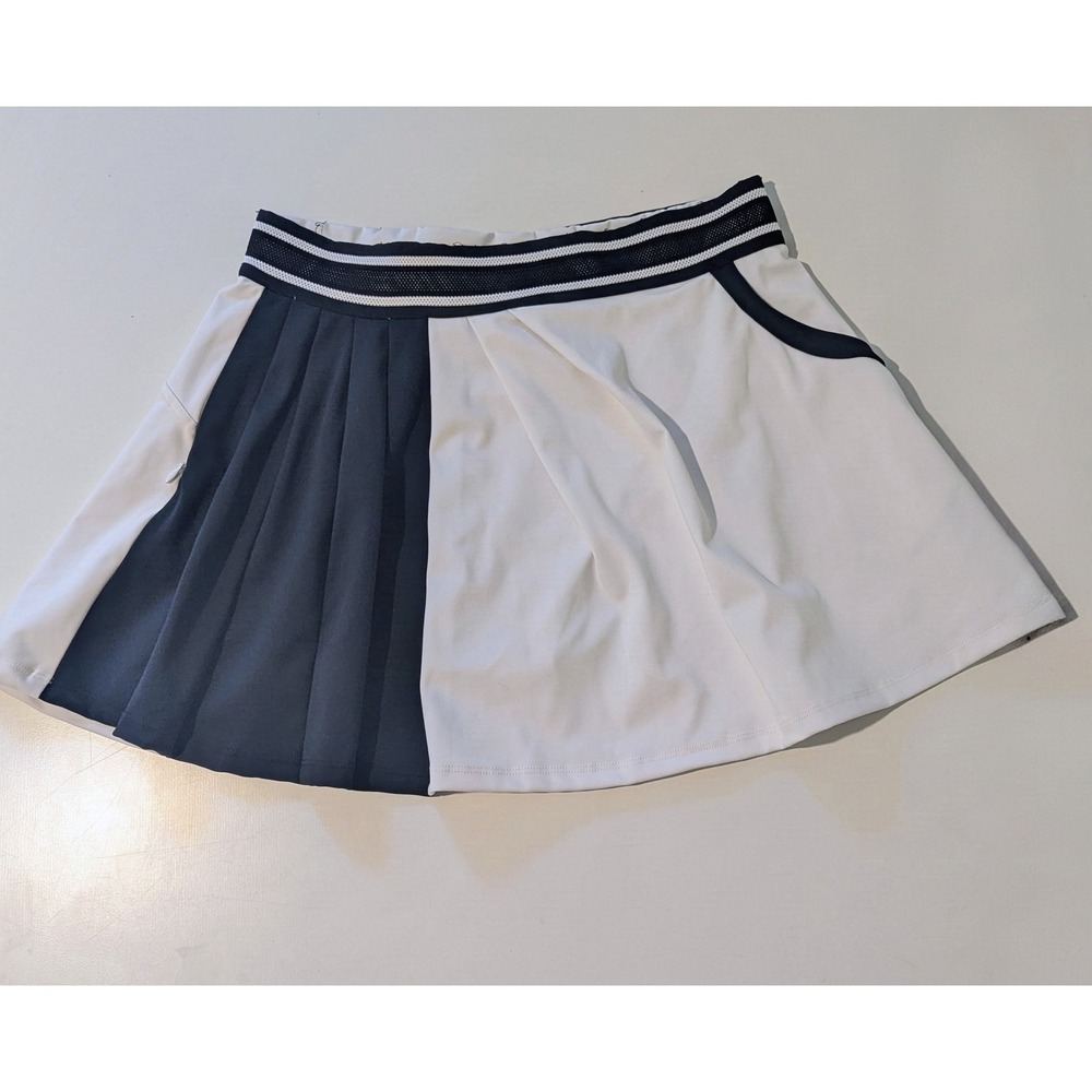 Free People FP Movement Colorblock Tennis Skort White Black Pleated Medium